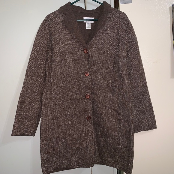 Pendleton Wool Button-Front Coat Speckled Brown - Picture 5 of 5
